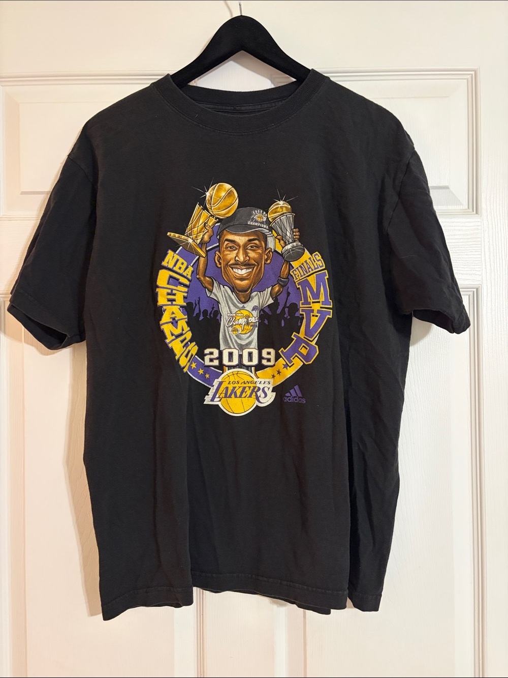 Vintage 2009 Kobe Bryant Lakers NBA Finals MVP T-Shirt Adidas Size Large